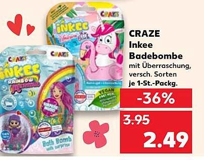 CRAZE Inkee Badebombe mit Überraschung, versch. Sorten je 1-St.-Pack.