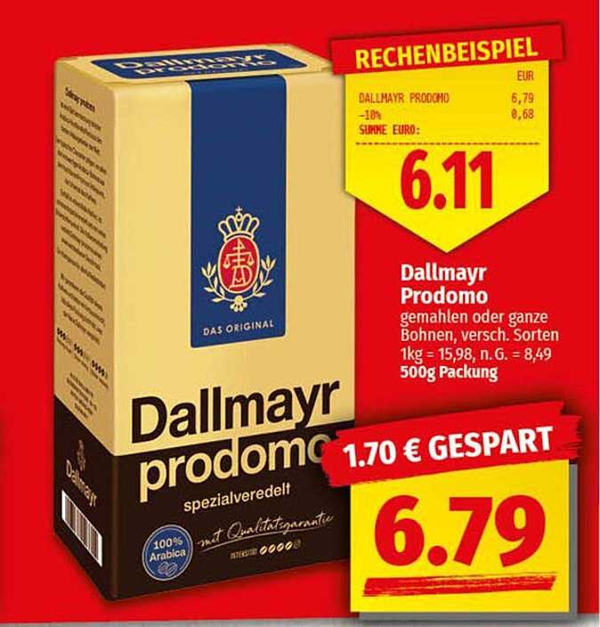 Dallmayr Prodomo Kaffee 500g Packung