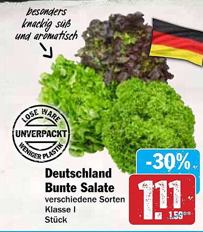 Deutschland Bunte Salate verschiedene Sorten Klasse I Stück
