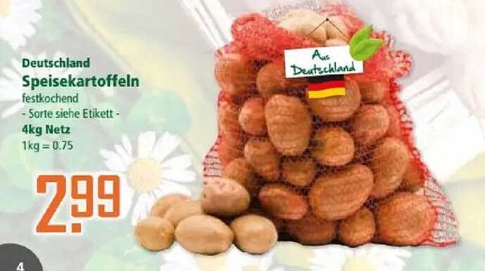 Deutschland Speisekartoffeln festkochend - 4kg Netz