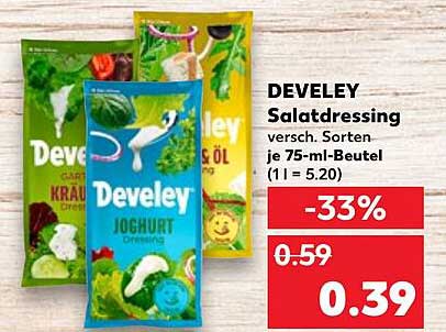 DEVELEY Salatdressing – verschiedene Sorten je 75-ml-Beutel