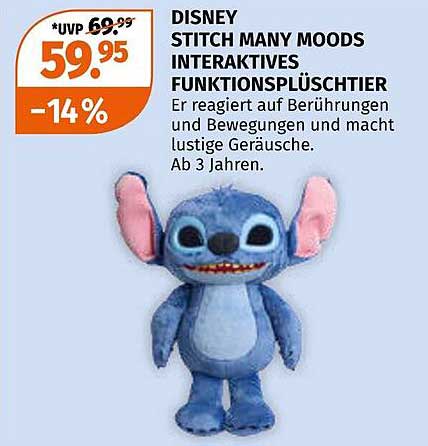 DISNEY STITCH MANY MOODS INTERAKTIVES FUNKTIONSPLÜSCHTIER