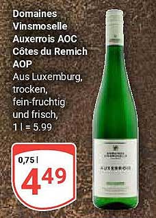 Domaines Vinsmoselle Auxerrois AOC Côtes du Remich