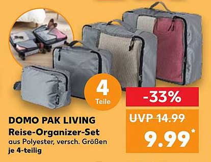 DOMO PAK LIVING Reise-Organizer-Set 4-teilig