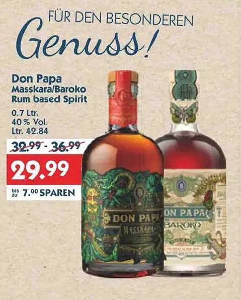 Don Papa Masskara/Baroko Rum based Spirit