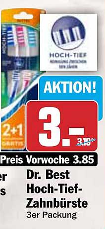 Dr. Best Hoch-Tief-Zahnbürste 3er Packung