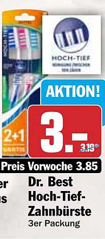 Dr. Best Hoch-Tief-Zahnbürste 3er Packung