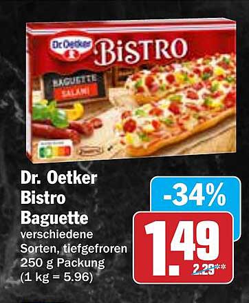 Dr. Oetker Bistro Baguette - verschiedene Sorten, tiefgefroren, 250 g