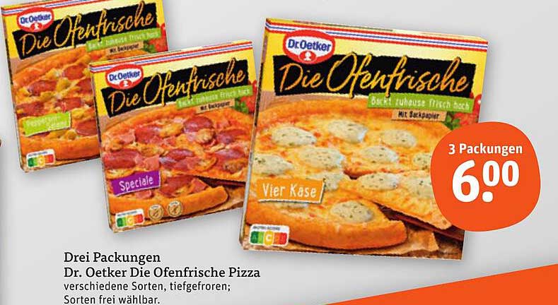Dr. Oetker Die Ofenfrische Pizza – 3 Packungen für 6,00 €