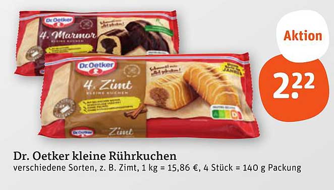 Dr. Oetker kleine Rührkuchen - verschiedene Sorten