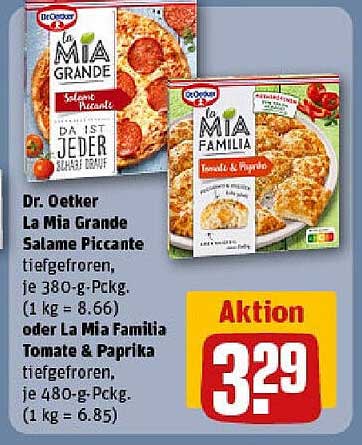 Dr. Oetker La Mia Grande Salame Piccante oder La Mia Familia Tomate & Paprika