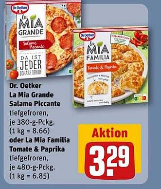 Dr. Oetker La Mia Grande Salame Piccante oder La Mia Familia Tomate & Paprika