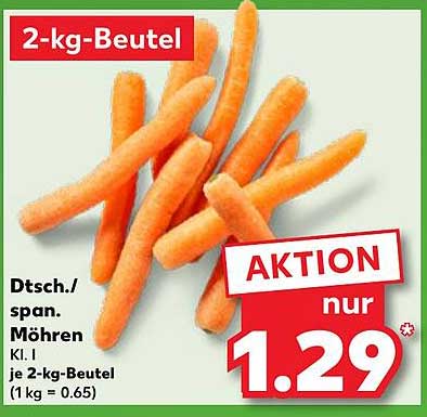 Dt. / span. Möhren 2-kg-Beutel