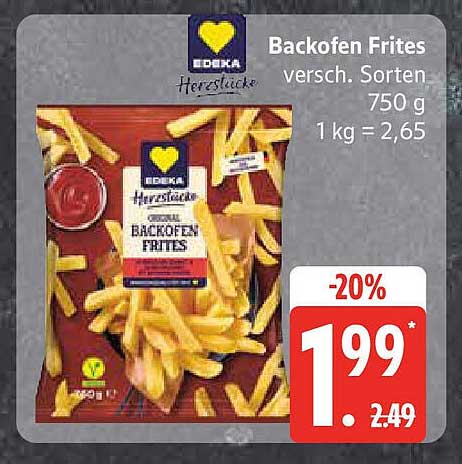 Edeka Heimweh Backofen Frites 750 g