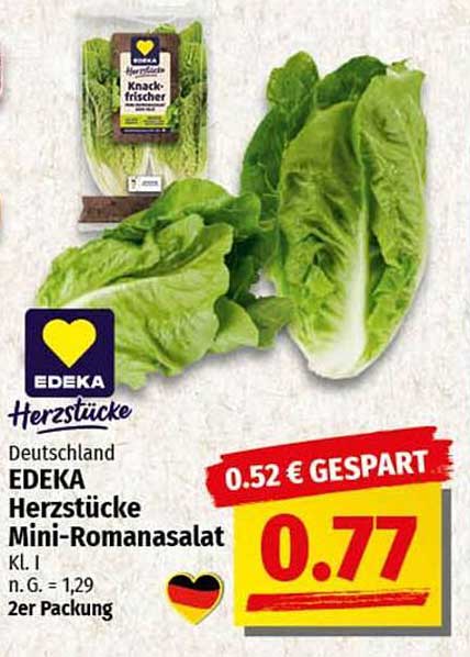 EDEKA Herzstücke Mini-Romanasalat 2er Packung