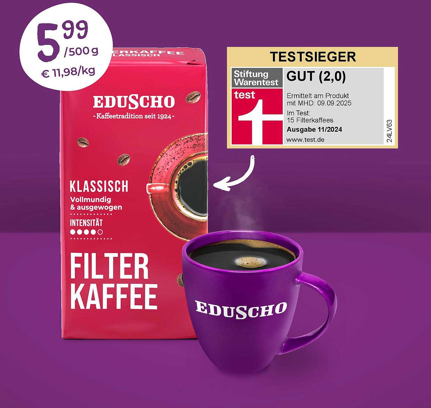 EDUSCHO Filterkaffee Klassisch, 500 g