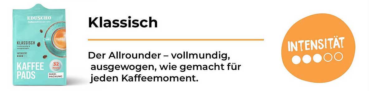 EDUSCHO Klassisch Kaffee Pads - 32 Pads