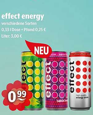 effect energy - verschiedene Sorten