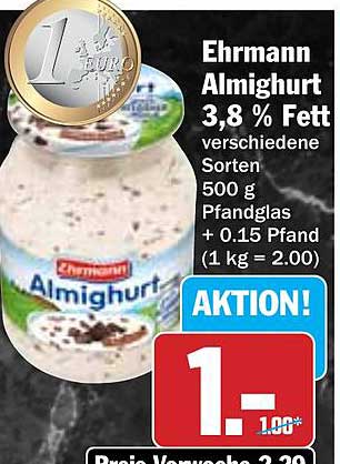Ehrmann Almighurt 3,8 % Fett 500 g