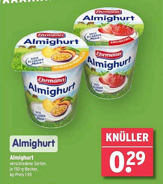 Ehrmann Almighurt verschiedene Sorten, je 150-g-Becher