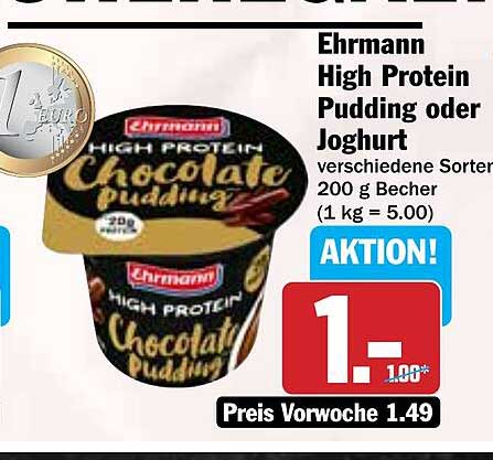 Ehrmann High Protein Pudding oder Joghurt, verschiedene Sorten 200 g Becher