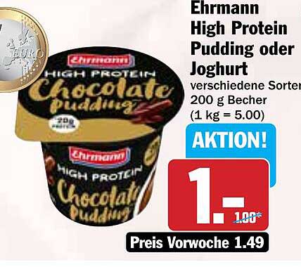 Ehrmann High Protein Pudding oder Joghurt - verschiedene Sorten, 200 g Becher