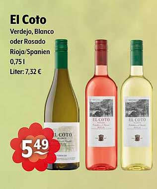 El Coto Verdejo, Blanco oder Rosado - 0,75 l