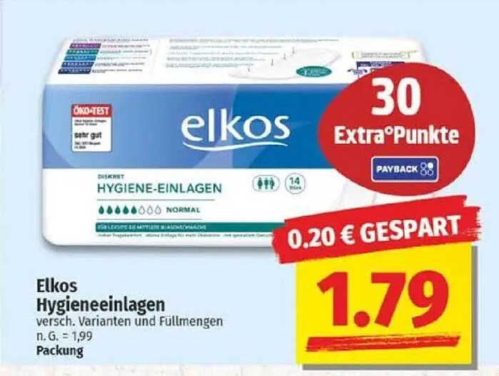 Elkos Hygieneeinlagen - Verschiedene Varianten und Füllmengen