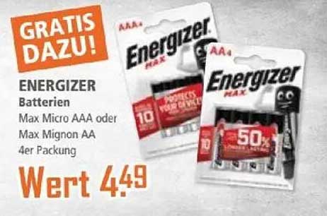 Energizer Max AAA oder AA Batterien 4er Packung