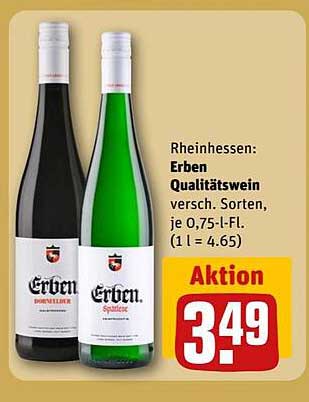 Erben Qualitätswein 0,75l - Verschiedene Sorten zum Aktionspreis