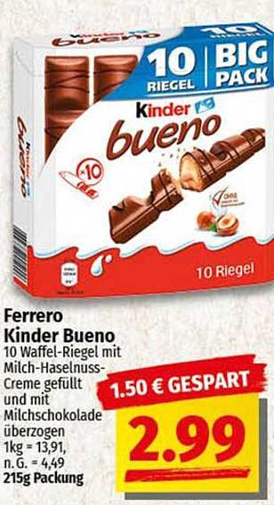 Ferrero Kinder Bueno 10 Riegel - Big Pack