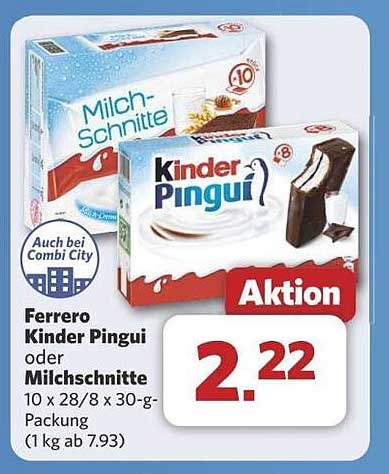 Ferrero Kinder Pingui oder Milch-Schnitte