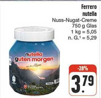 Ferrero Nutella Nuss-Nugat-Creme 750 g Glas