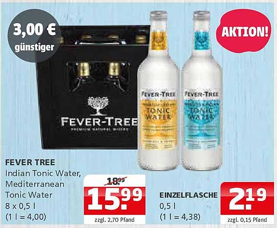 FEVER TREE Indian Tonic Water und Mediterranes Tonic Water 8 x 0,5 l