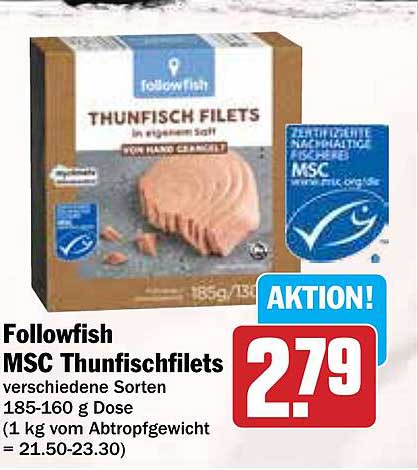 Followfish MSC Thunfischfilets in Meerwasser