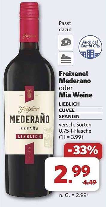Freixenet Mederano 0,75 l Flasche - lieblich