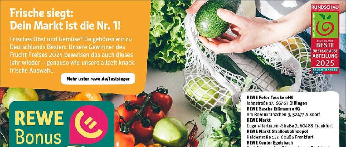 Frische Obst- und Gemüseangebote von REWE