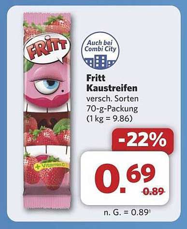Fritt Kaustreifen, verschiedene Sorten, 70-g-Packung