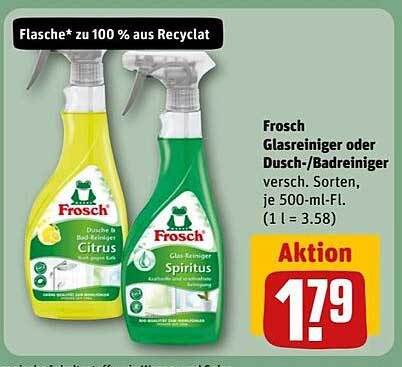 Frosch Glasreiniger oder Dusch-/Badreiniger 500 ml
