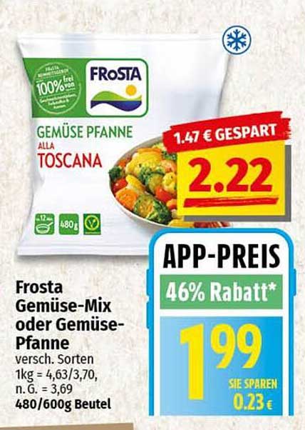 Frosta Gemüse-Mix oder Gemüse-Pfanne alla Toscana 480g
