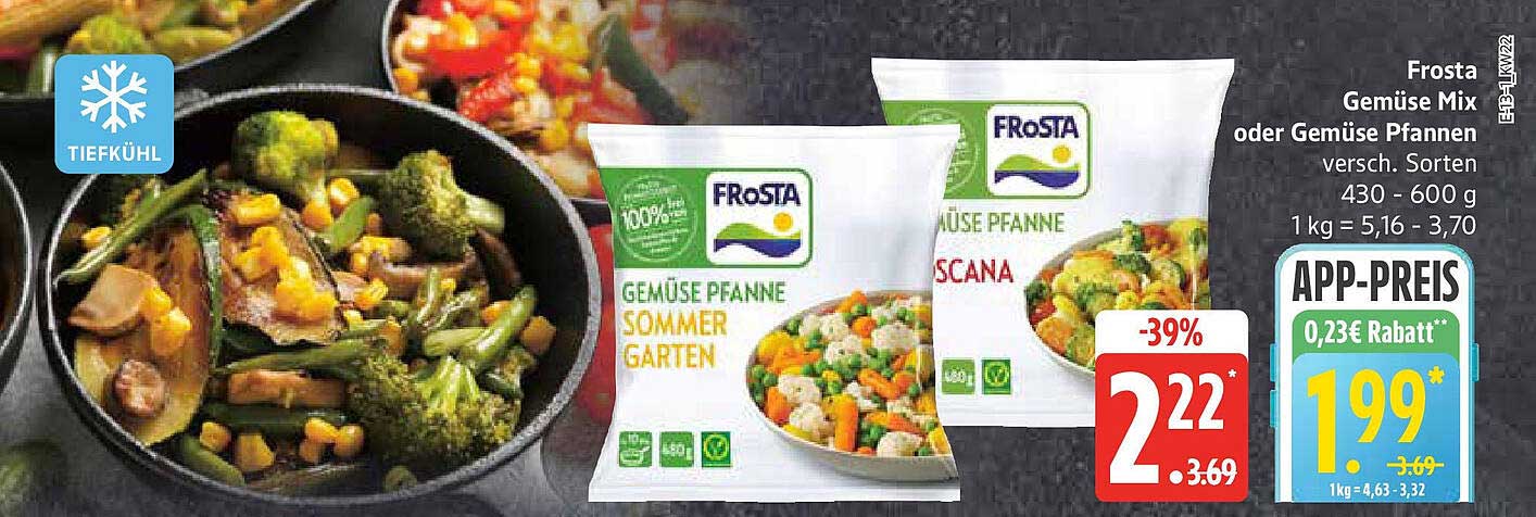 Frosta Gemüse Mix oder Gemüse Pfannen 430 - 600 g