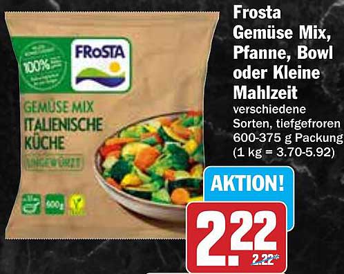 Frosta Gemüse Mix, Pfanne, Bowl oder Kleine Mahlzeit