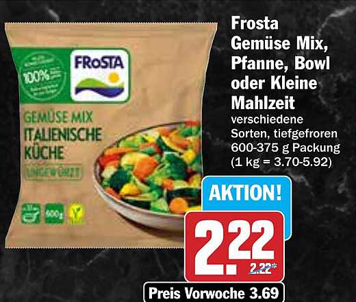 Frosta Gemüse Mix, Pfanne, Bowl oder Kleine Mahlzeit - Italiensiche Küche