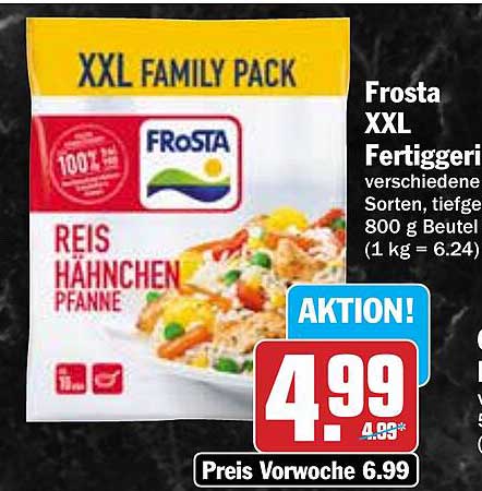 Frosta XXL Fertiggericht Reis Hähnchen Pfanne 800 g