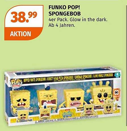FUNKO POP! SPONGEBOB 4er Pack. Glow in the dark.