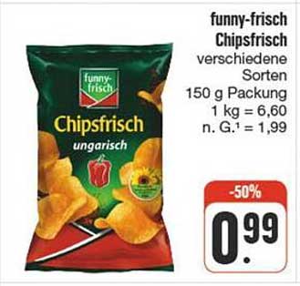 funny-frisch Chipsfrisch verschiedene Sorten 150 g Packung
