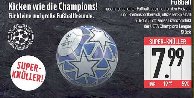 Fußball maschinengefertigt, offiziell lizenziertes Produkt der UEFA Champions League