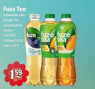 Fuze Tea - Schwarzer oder Grüner Tee, verschiedene Sorten, 1,25 l PET