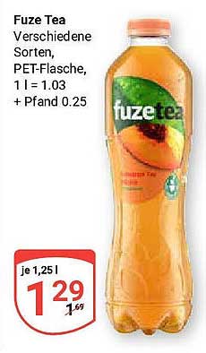 Fuze Tea – verschiedene Sorten in 1 l PET-Flasche