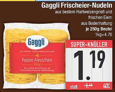 Gaggli Frischeier-Nudeln 250g Beutel